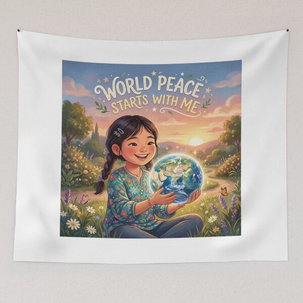 Item preview, AI Art - World Peace Starts with Me designed and sold by Whimsyful Designs.
