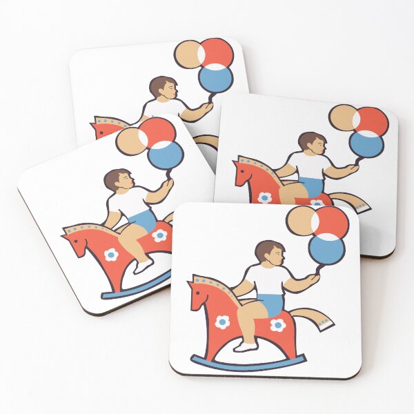 Item preview, Kid on a horse with three balloons illustration designed and sold by a.dadash.
