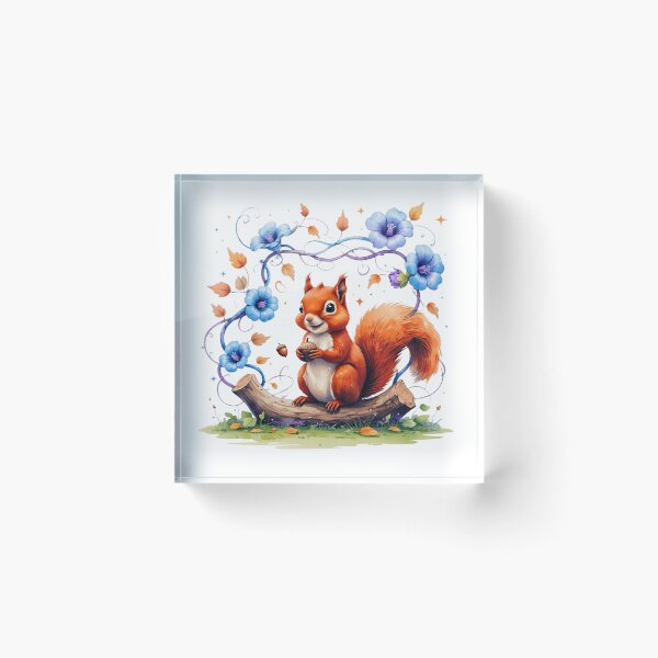 Item preview, Cute Squirrel with Morning Glory September Birth Month Art designed and sold by AQUILAKREO.