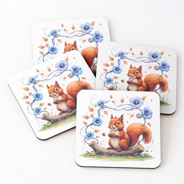 Item preview, Cute Squirrel with Morning Glory September Birth Month Art designed and sold by AQUILAKREO.