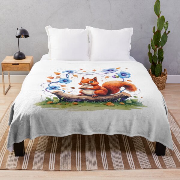 Item preview, Cute Squirrel with Morning Glory September Birth Month Art designed and sold by AQUILAKREO.