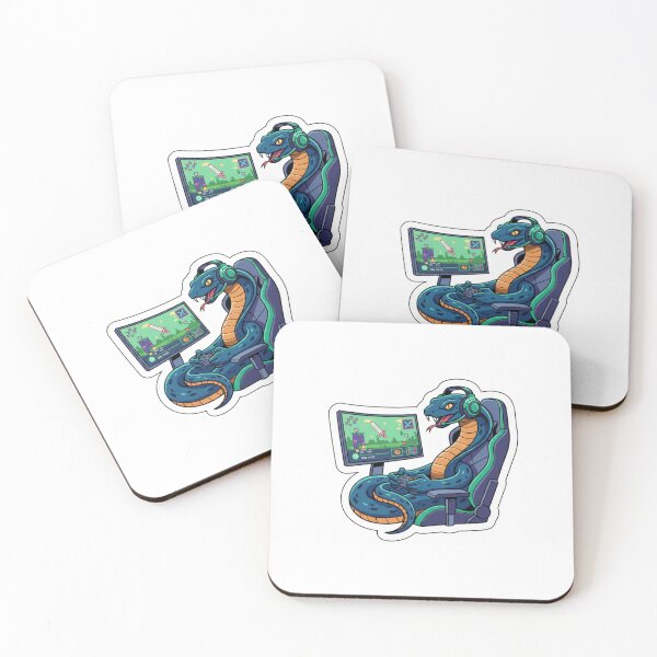 Item preview, Funny Gamer Snake Sticker – Cute Gaming Snake with Headset Playing PC Game designed and sold by Allanfeatures.