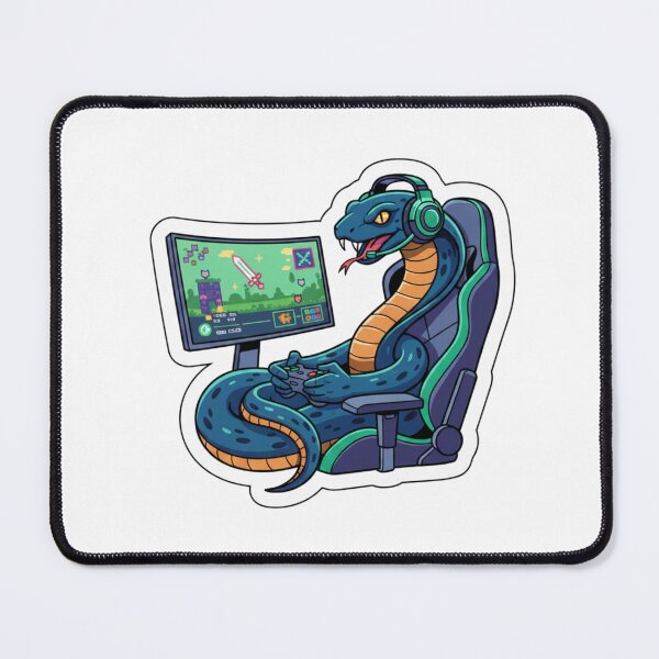 Item preview, Funny Gamer Snake Sticker – Cute Gaming Snake with Headset Playing PC Game designed and sold by Allanfeatures.