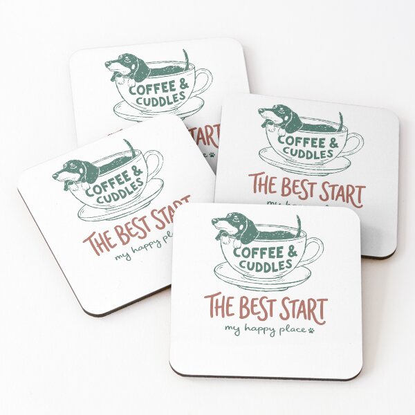 Item preview, Coffee And Cuddles Best Start Dachshund Tea Cup Happy Place designed and sold by krystalRomanart.