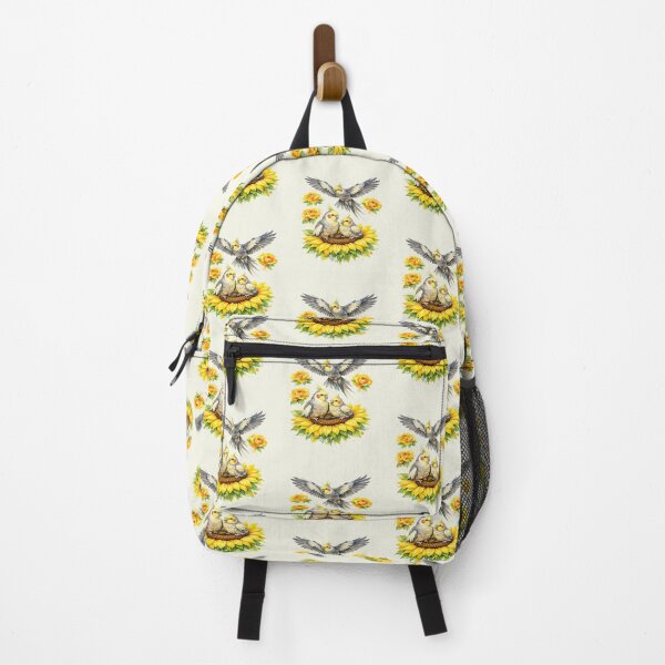 Item preview, Loving Cockatiel Bird Family Among Yellow Flowers designed and sold by the artedivino.