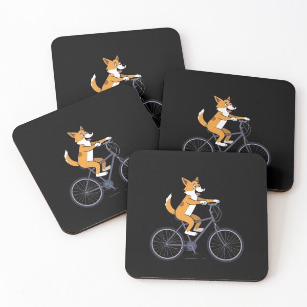 Item preview, Happy Dog Riding Bicycle Whimsical Canine Art designed and sold by artlife4.