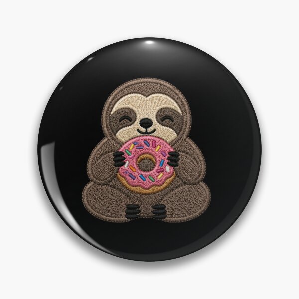 Item preview, Cute Donut Sloth Embroidery Design – Colorful Foodie Vibe, Kawaii Aesthetic Animal designed and sold by ColorSplash123.