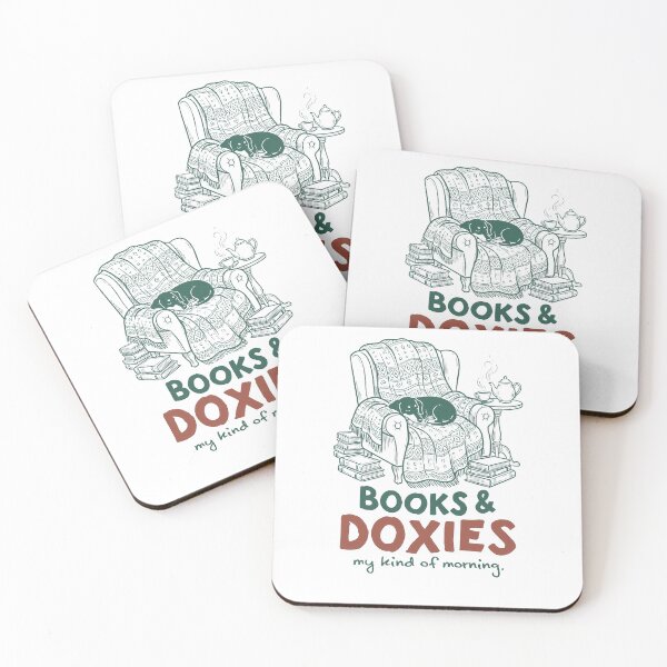Item preview, Books And Doxies My Kind Of Morning Cozy Reading designed and sold by krystalRomanart.