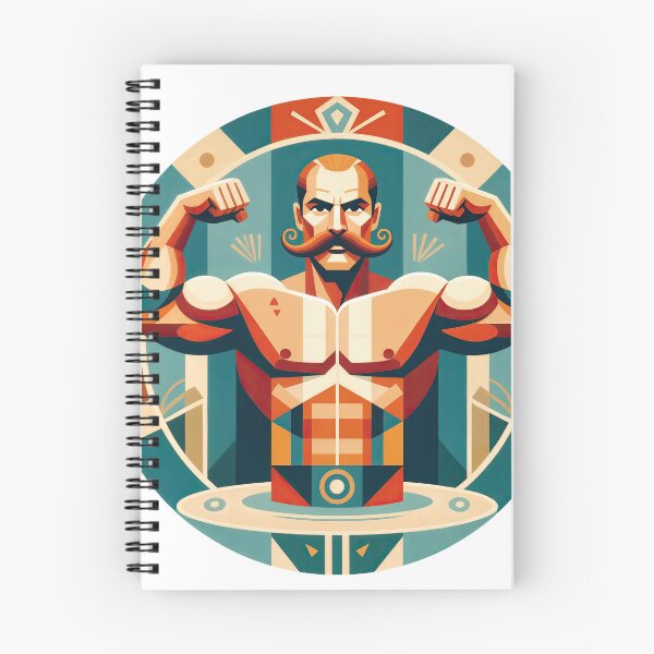 Item preview, Circus Strongman — Vintage Power in Geometric Style designed and sold by ForeverPrintsOK.