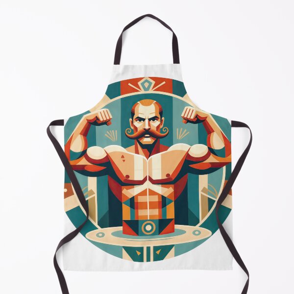 Item preview, Circus Strongman — Vintage Power in Geometric Style designed and sold by ForeverPrintsOK.