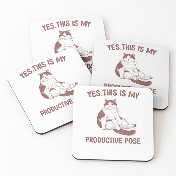 Item preview, Yes This Is My Productive Pose Funny Lazy Cat Humour designed and sold by krystalRomanart.