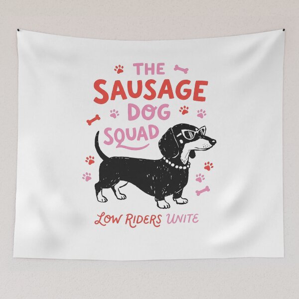 Item preview, The Sausage Dog Squad Low Riders Unite Dachshund designed and sold by krystalRomanart.