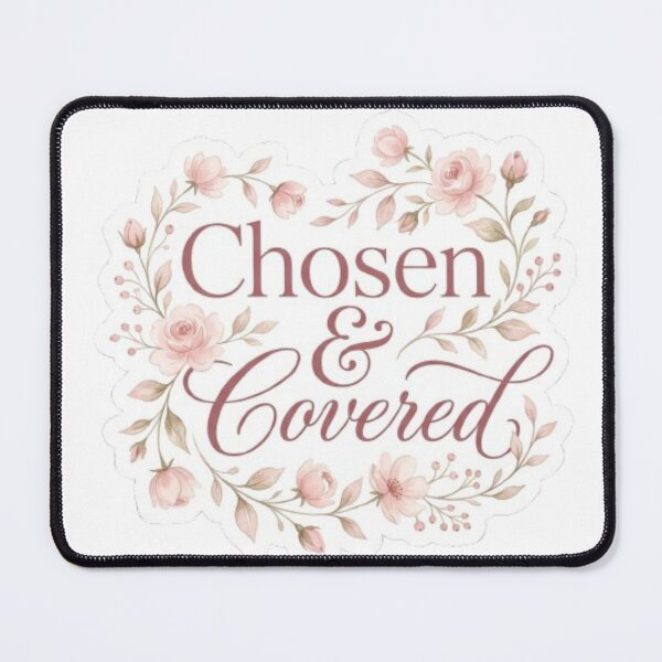Item preview, Chosen and Covered Sticker | Christian Feminine Faith Aesthetic Sticker designed and sold by Nara8.