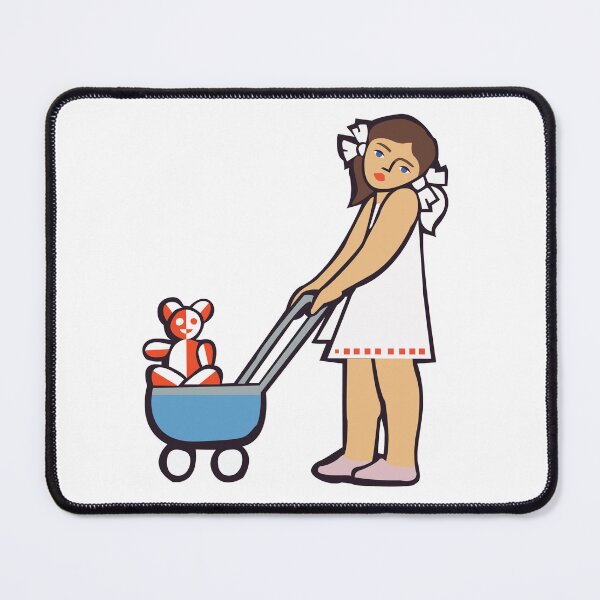 Item preview, Kid with a red toy bear in a stroller balloons illustration designed and sold by a.dadash.