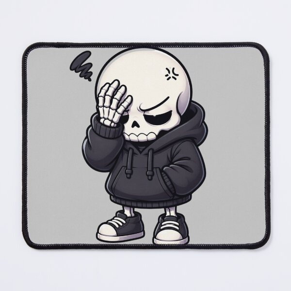 Item preview, Annoyed and Frustrated Grumbling Skeleton Hoodie Sticker designed and sold by Zenvique Art.