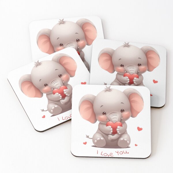 Item preview, Adorable Elephant Sending Love - Pastel Colors Gift designed and sold by DigitfanStudio.