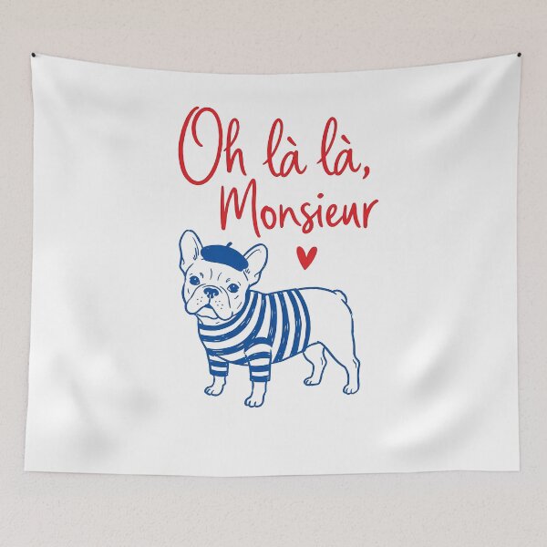 Item preview, Oh La La Monsieur French Bulldog Beret French Style designed and sold by krystalRomanart.