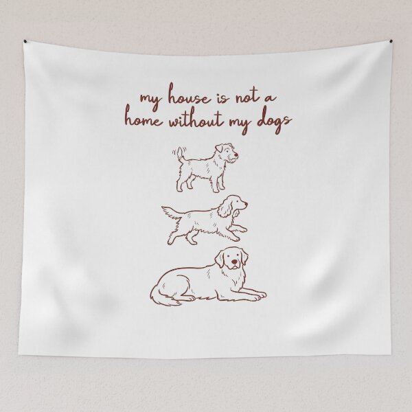 Item preview, My House Is Not A Home Without My Dogs Vintage Sketch designed and sold by krystalRomanart.