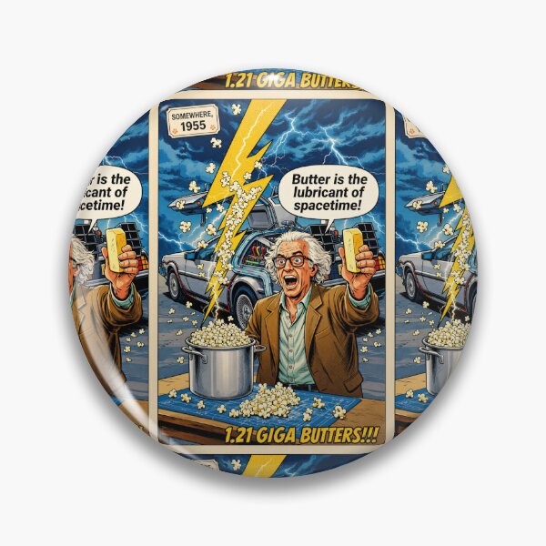 Item preview, Butter Is the Lubricant of Spacetime — Funny Mad Scientist Popcorn Poster designed and sold by SammyMorry.