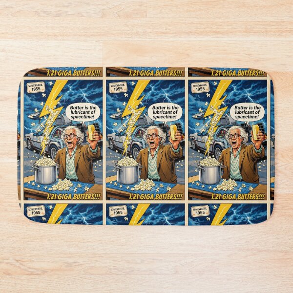 Item preview, Butter Is the Lubricant of Spacetime — Funny Mad Scientist Popcorn Poster designed and sold by SammyMorry.