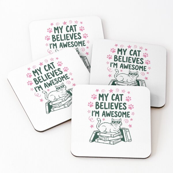 Item preview, My Cat Believes I'm Awesome Cool Reading Glasses Cat designed and sold by krystalRomanart.