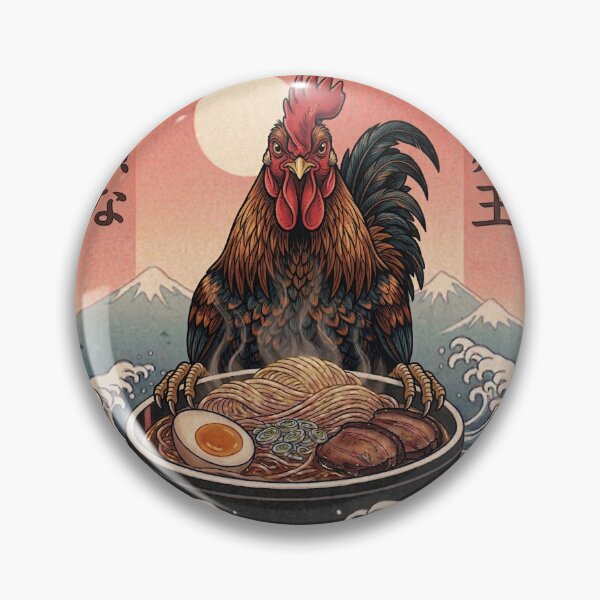 Item preview, Funny Chicken Japanese Ramen Noodles Vintage Kanagawa Wave designed and sold by FurryHavenPH.