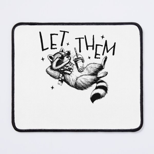 Item preview, Let Them Relaxed Raccoon With Boba Tea designed and sold by krystalRomanart.