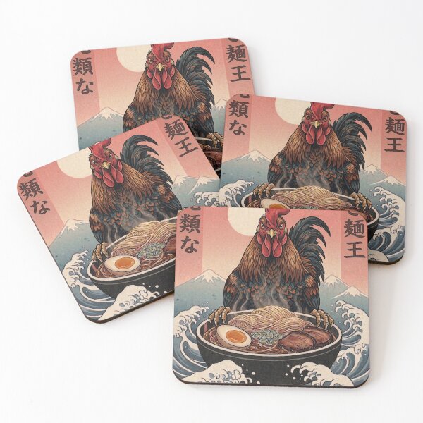Item preview, Funny Chicken Japanese Ramen Noodles Vintage Kanagawa Wave designed and sold by FurryHavenPH.