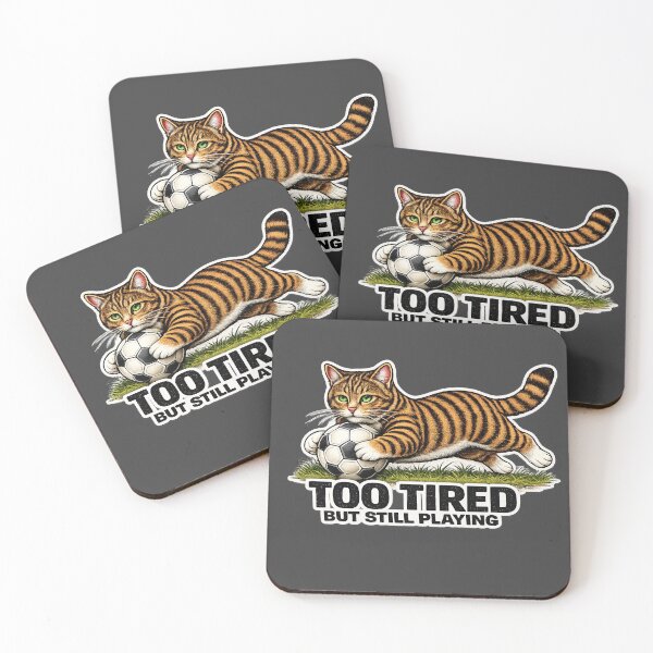 Item preview, Too Tired But Still Playing Soccer Cat Meme | Funny Football Cat Gift for Players & Fans designed and sold by Serene Whiskers.