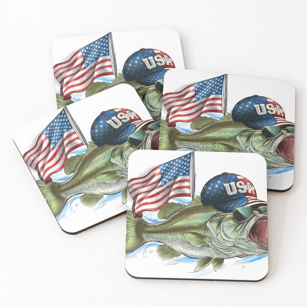 Item preview, Bass Fish 4th Of July American USA Flag Patriotic Fishing designed and sold by LLuminious.