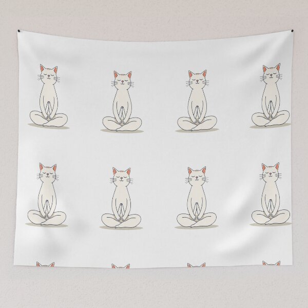 Item preview, Zen Meditating Cat Minimalist Yoga Feline Art designed and sold by artlife4.