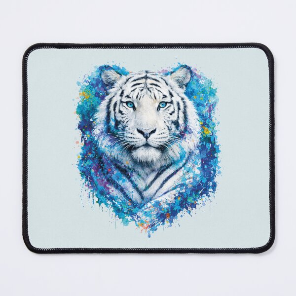 Item preview, Serene Gaze White Tiger in Watercolor Harmony designed and sold by the artedivino.