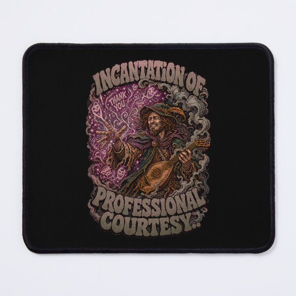 Item preview, Funny Wizard Bard Professional Courtesy Fake Politeness Burnout Retro Comic Art Tee designed and sold by Mythic Ink Studio.