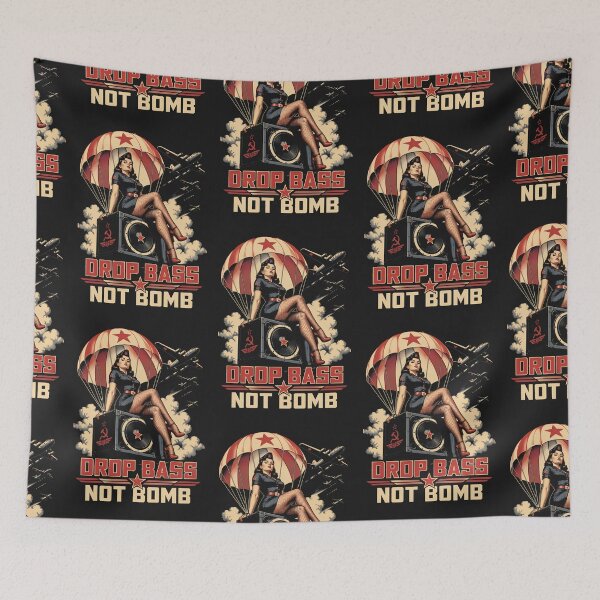 Item preview, Drop Bass Not Bomb ( Pin Up Version ) designed and sold by WULFLAND ARTS.
