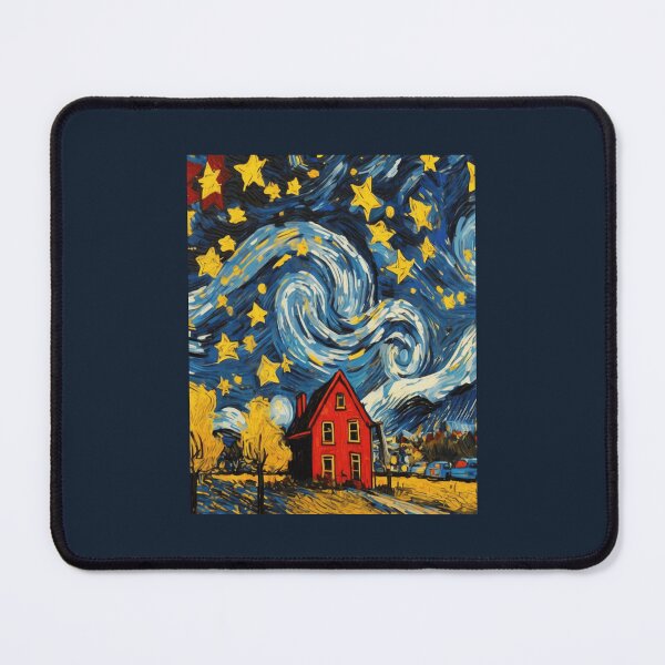 Item preview,  Dreamlike Swirling Night Over Red House designed and sold by Artisticanvas.