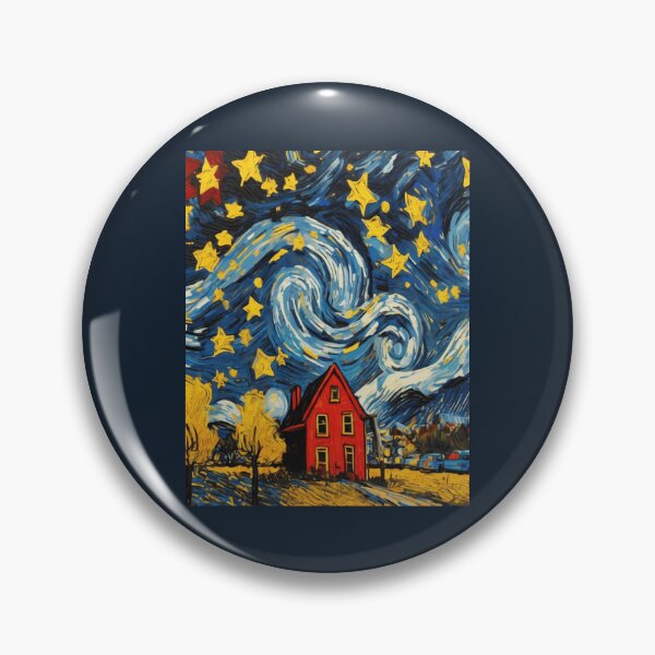 Item preview,  Dreamlike Swirling Night Over Red House designed and sold by Artisticanvas.