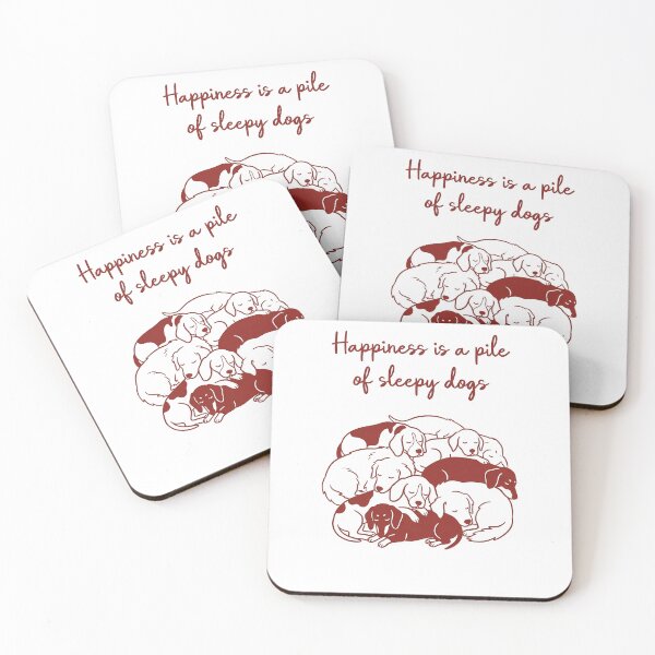Item preview, Happiness Is A Pile Of Sleepy Dogs designed and sold by krystalRomanart.