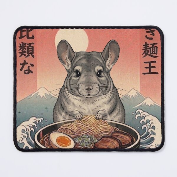 Item preview, Funny Chinchilla Japanese Ramen Noodles Vintage Kanagawa Wave designed and sold by FurryHavenPH.