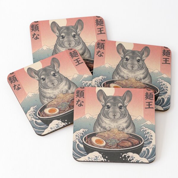 Item preview, Funny Chinchilla Japanese Ramen Noodles Vintage Kanagawa Wave designed and sold by FurryHavenPH.