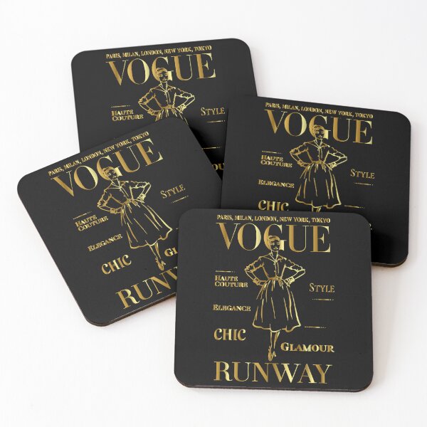 Item preview, Golden Vogue Magazine Cover: Vintage Runway Style Art designed and sold by MalisoStickers.