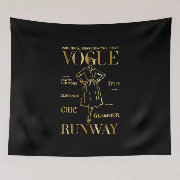 Item preview, Golden Vogue Magazine Cover: Vintage Runway Style Art designed and sold by MalisoStickers.