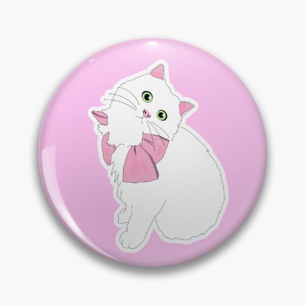 Item preview, elegant cat with pink ribbon designed and sold by sara747.