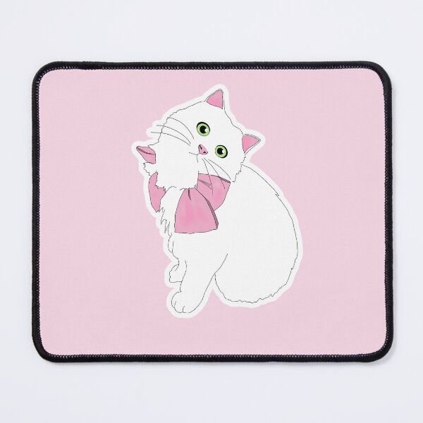 Item preview, elegant cat with pink ribbon designed and sold by sara747.
