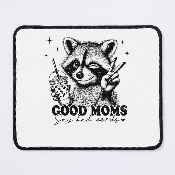 Item preview, Good Moms Say Bad Words Funny Raccoon Iced Coffee designed and sold by krystalRomanart.