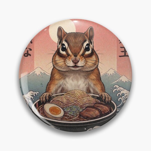 Item preview, Funny Chipmunk Japanese Ramen Noodles Vintage Kanagawa Wave designed and sold by FurryHavenPH.
