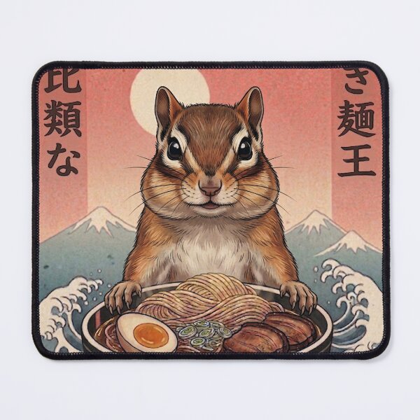 Item preview, Funny Chipmunk Japanese Ramen Noodles Vintage Kanagawa Wave designed and sold by FurryHavenPH.