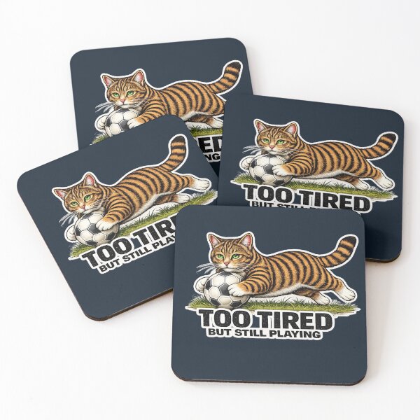 Item preview, Too Tired But Still Playing Soccer Cat Meme | Funny Football Cat Gift for Players & Fans designed and sold by Serene Whiskers.