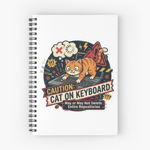 Item preview, Caution: Cat on Keyboard - Funny Coding Chaos designed and sold by Zeyzep.