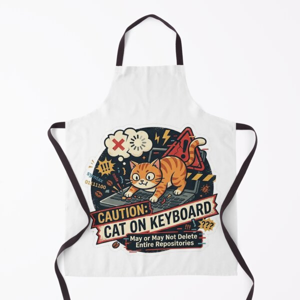 Item preview, Caution: Cat on Keyboard - Funny Coding Chaos designed and sold by Zeyzep.