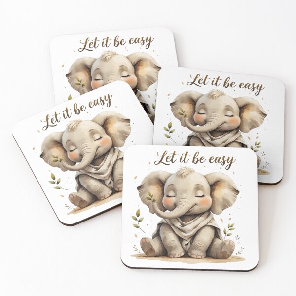 Item preview, Let It Be Easy Cute Vintage Elephant Baby Nursery Decor designed and sold by AQUILAKREO.